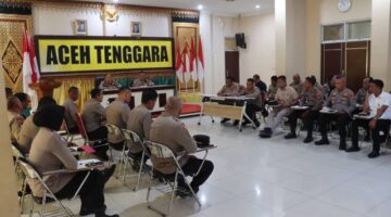 Kapolres Aceh Tenggara Pimpin Anev Mingguan, Evaluasi Kinerja dan Perkuat Kesiapsiagaan Jajaran